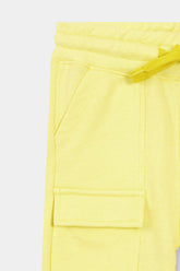 Boys Lemon Yellow Six Pocket Cargo Shorts(Knee Length)